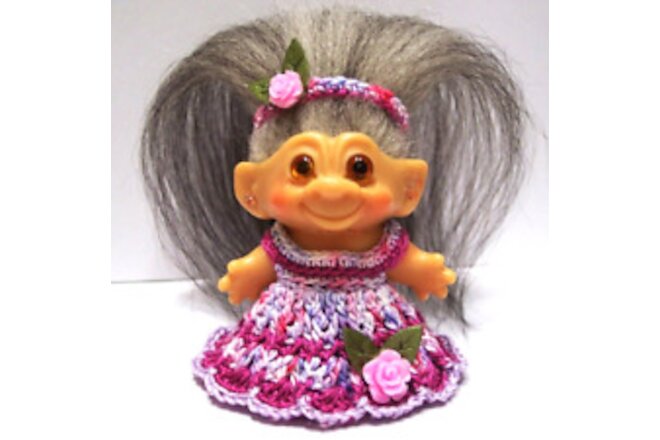 Troll Doll Clothes For 2 1/2" or 2 3/4" VINTAGE DAM CROCHET OUTFIT CLOTHE