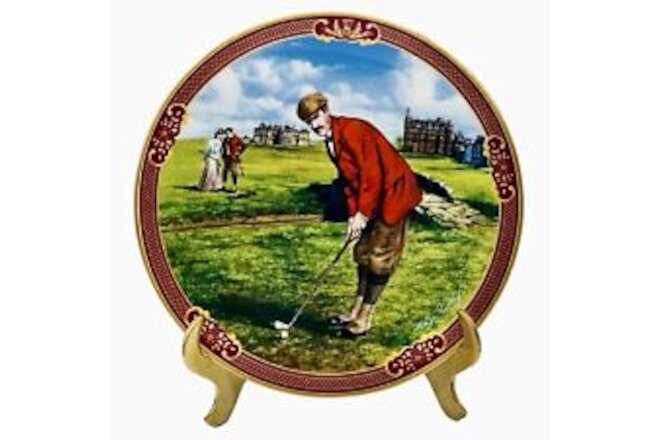 Royal Worcester GOLFING COLLECTION THE CLUBHOUSE Plate SIGNED Melvin Buckley NEW