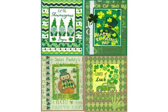 Handmade ST. PATRICK'S DAY  CARDS #SP3--Lot of 4
