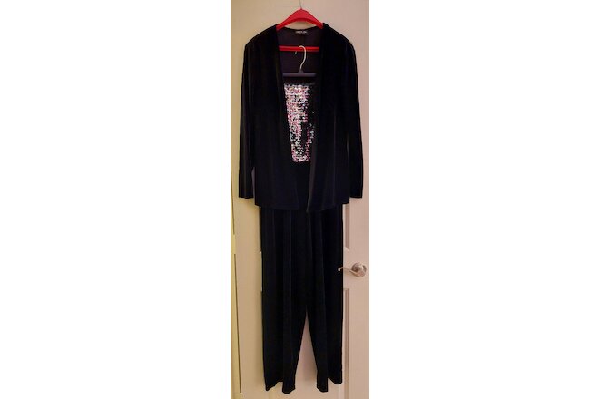 Vintage Onyx Nite Strapless Sequin Velvet Jumpsuit w/Velvet Jacket - Size 12