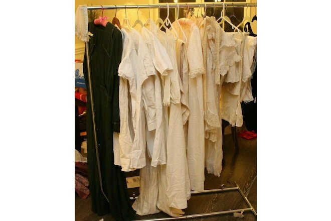Antique Edwardian clothes lot women 4 Dress Lawn vest Silk gowns 20 pc