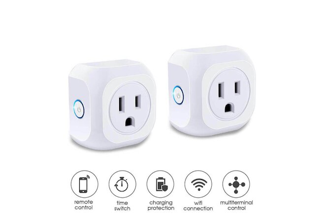 2 Pack Wifi Smart Plug Outlet Switch Remote Control Power Socket Alexa US Plug