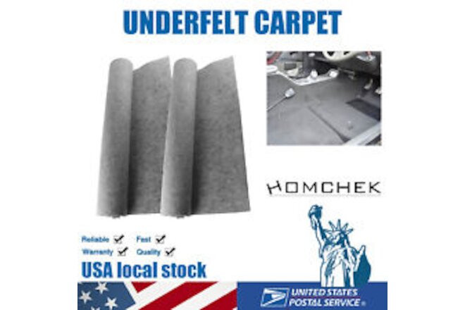 Car Carpet Upholstery Fabric Replacement Trunk Liner Underlay Carpet Mat Gray