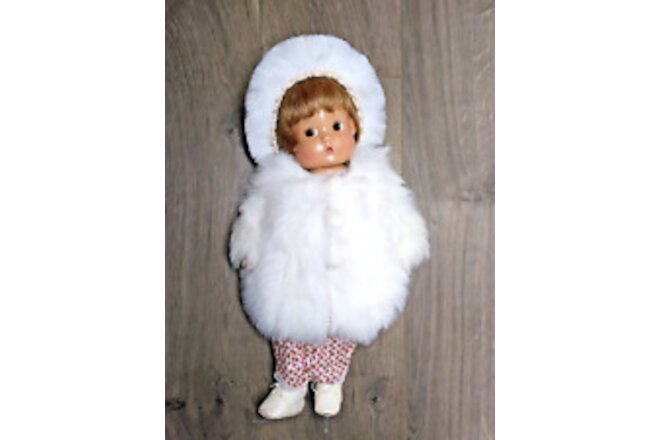 "Christmas Patsy" Effanbee Doll with Ice Skates - Adorable Fur Coat! - in Box!
