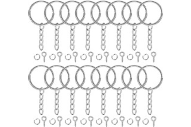 Key Chains 100Pcs Key Chain Rings Kit with Open Jump Ring & Screw Eye Pins,Keych
