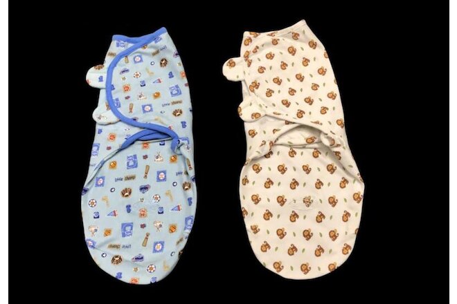 Baby Boy 0-4 Months Summer Brand Cotton Wearable Blanket Swaddle Wraps 2pc Lot