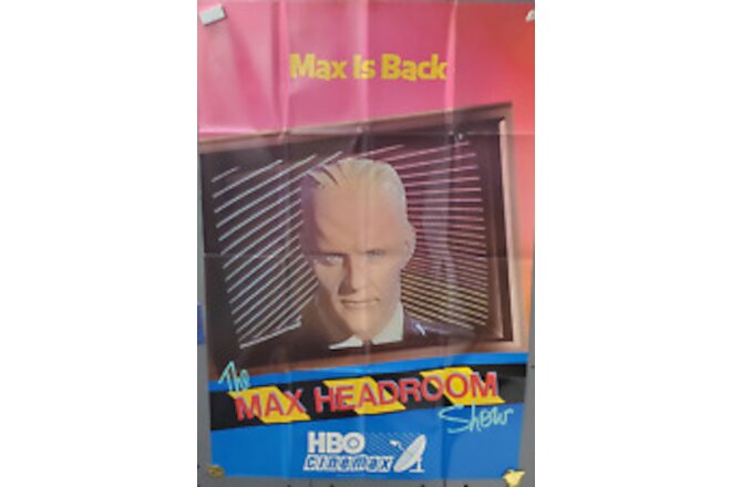 Original Max Headroom 1986 HBO/CinemaxPromo Poster- 27"x40" Folded