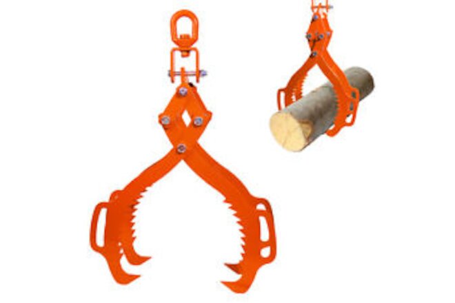 4 Claw 28in Opening Timber Log Lifting Logging Tongs Grabber Duty Grapple
