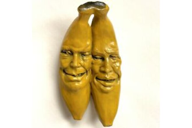 Unique Collectible Cast Stone Banana Faces, Signed by Sculptor ClayBraven