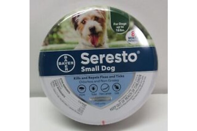 Small Dog Flea and Tic Collar up to 18lbs Kills Repels for 8 Months Seresto New