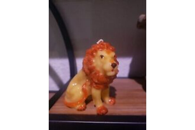 Vintage Lion king of the jungle zoo Wax Candle - Never Lit animal cat vtg new