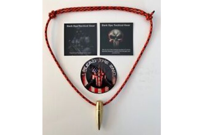 .50 Cal HOG TOOTH Sniper ..Brass ..Paracord ...Necklace ..+ 1 Decal  ..Orange