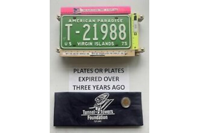 US VIRGIN ISLANDS VINTAGE LICENSE PLATE sale Helps TunneltoTowers.ORG. Mint Cond
