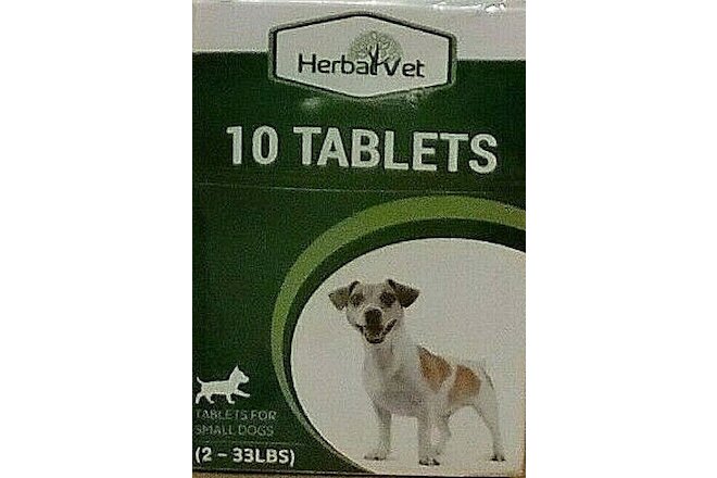 2 BOX 20 HERBAL VET 6/22 SMALL DOG WORMING TABLET +10.6" BLUE PET COOLING COLLAR