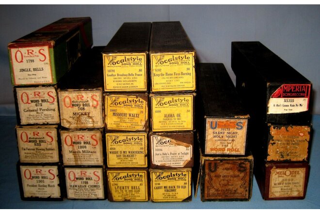 VTG/Antique Lot 20 Player Piano Rolls Music Songs ORS/Vocal Style/US/Imperial ++