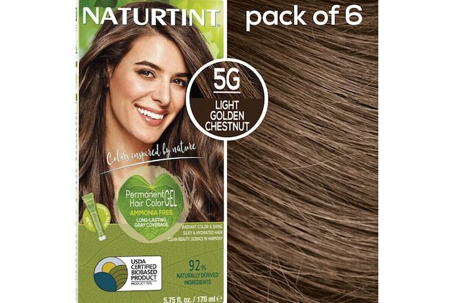 Naturtint - Permanent Hair Color - 5G Light Golden Chestnut -5.75 Oz (Pack of 6)