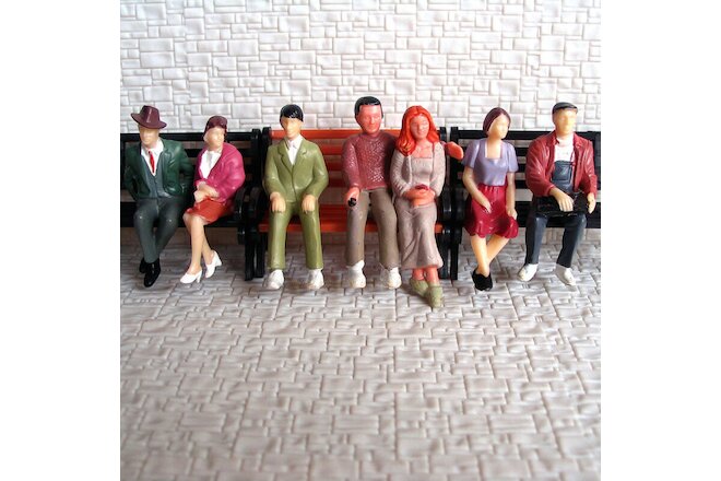 14 pcs G Scale 1:32 Painted Figures all seated People