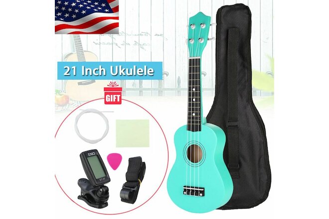 21'' Soprano Ukulele Acoustic Mini Guitar Music Instrument + Tuner Gig Bag Gree