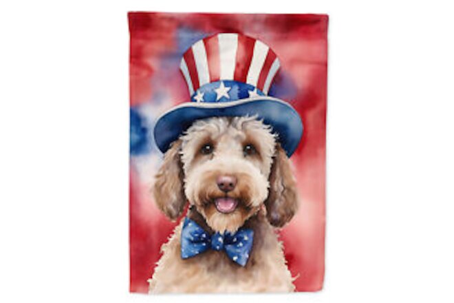 Labradoodle Patriotic American Flag Canvas House Size DAC5751CHF