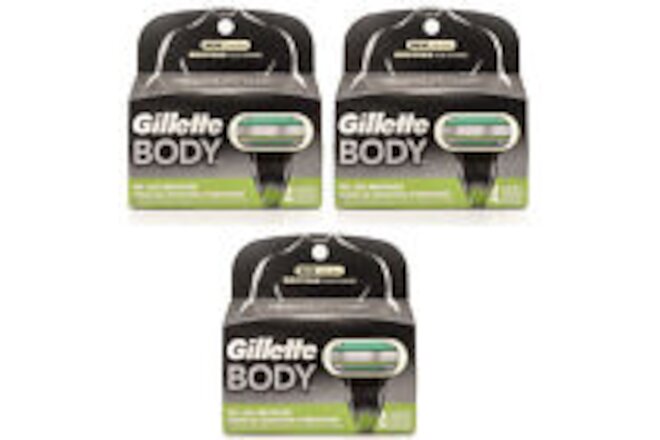 Gillette Body Razor for Men 4 Count, Razors / Blades (3 PK)