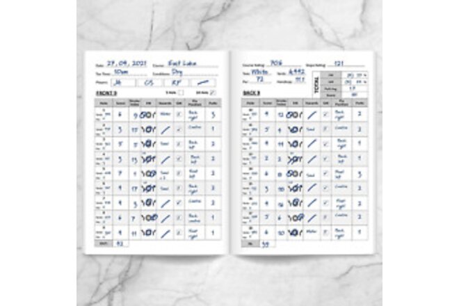 Golf Log Pocket Notebook Progress Tracker 50 Detailed Rounds Yardage Section New