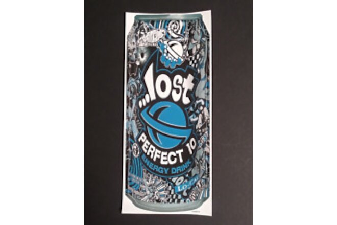 LOST Perfect 10 Energy Drink Can Sticker - Surf Skate Snowboard Monster c2007