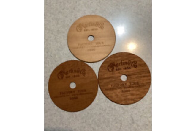 C.F. MARTIN & CO GUITAR WOODEN CUT OUTS ~ LOT OF 3 ~ FACTORY TOUR 2000