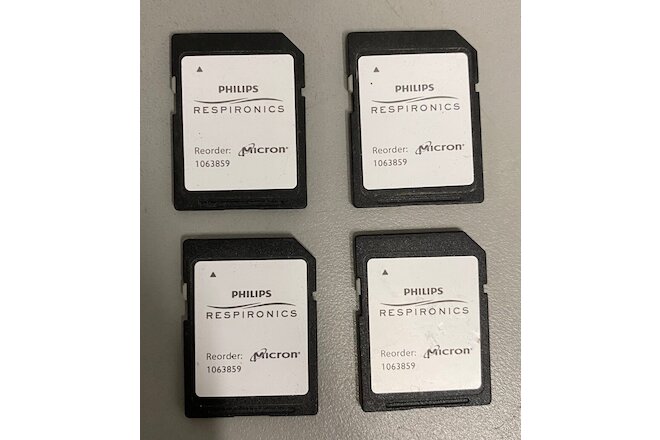 LOT OF 4:Philips Respironics SD Data Card for CPAP and BiLevel Machines 1063859