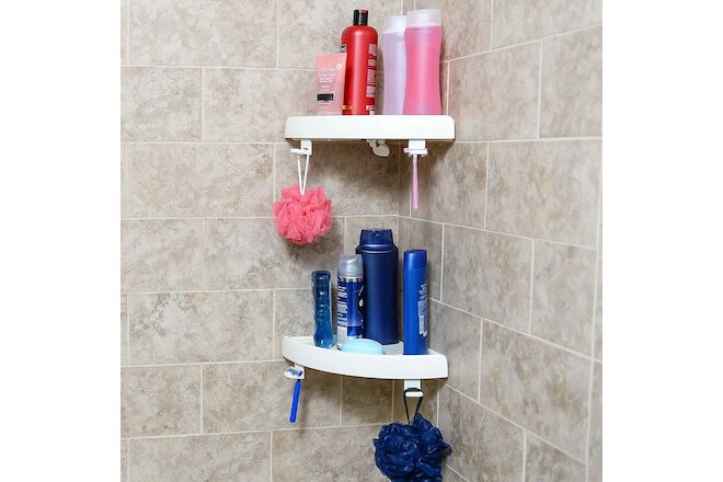 Corner Shower Shelf Bathroom Snap Up Bath Wall Corner Mount Storage Lot of 2