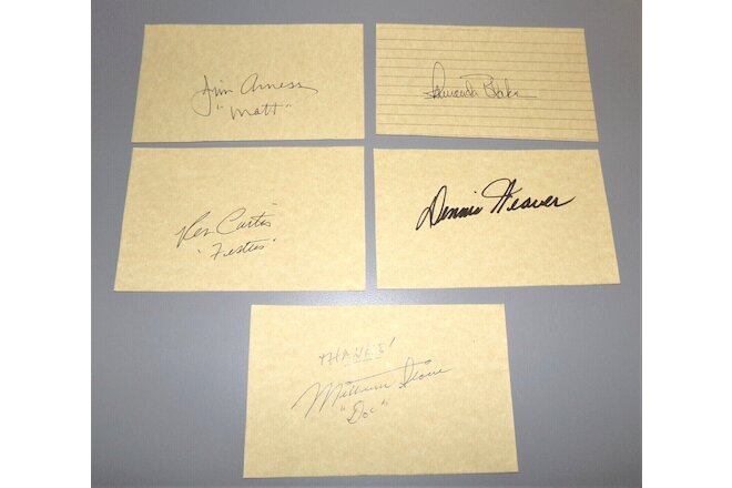 Gunsmoke Autographed Printed Display Cards Arness Blake Curtis Weaver Stone RP