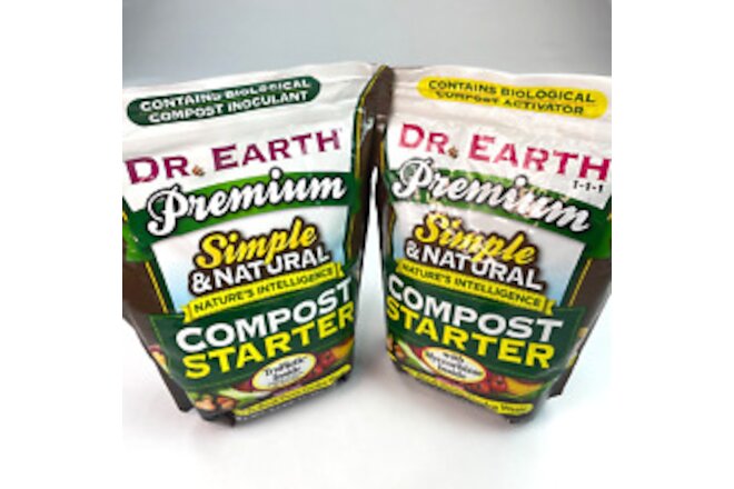 Lot of 2 Dr. Earth Premium Compost  Starter (3lb Bag) *NEW SEALED* EXP 09/2025