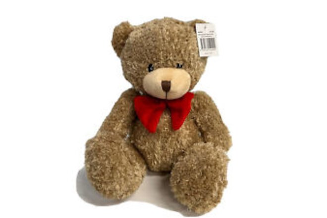 Bammy Bear with Bow NEW with tags Teddy Bear 10" Tall Seated Cozy Sweet Red Bow