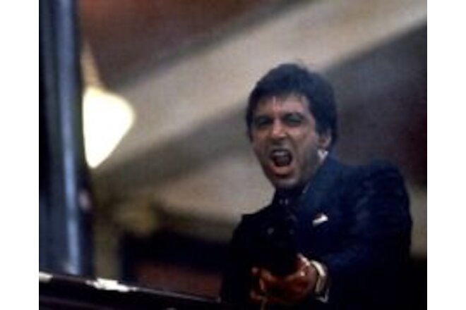 Al Pacino opening fire with machine gun in frenzy Scarface 24x30 Poster