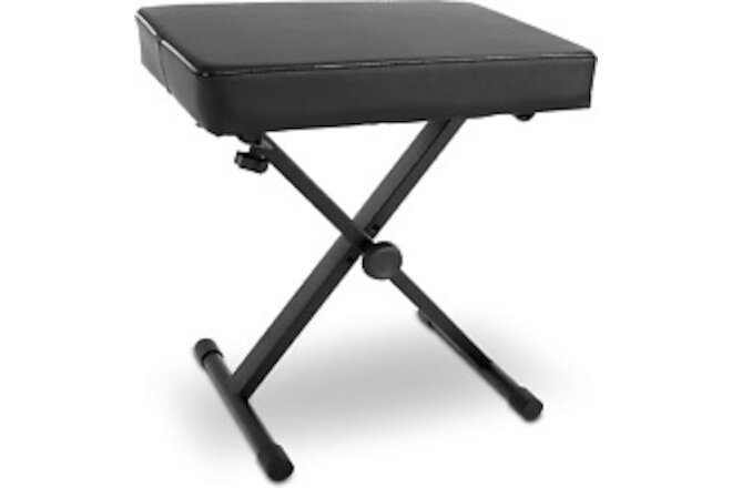 Adjustable Padded Bench-X-Style Foldable Keyboard Piano Seat W/Three Height Posi