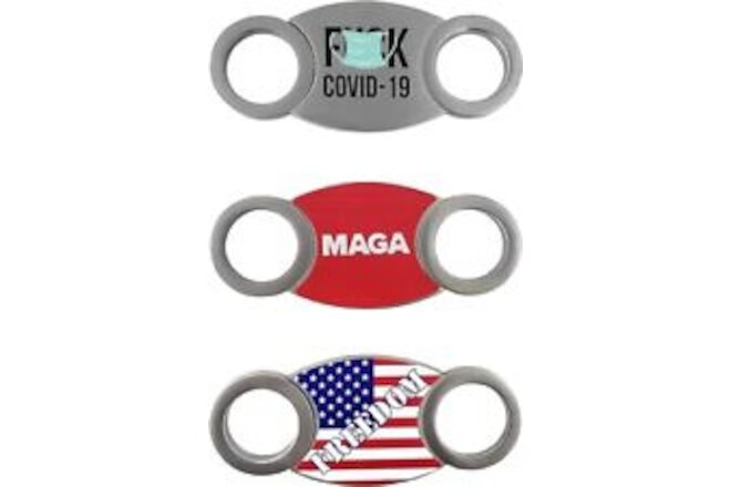 Freedom, MAGA, Covid-19 Double Guillotine Cigar Cutter Kit, 3 Model 9391 Cutters