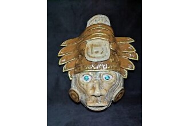 Aztec Inspired Ceramic Mask - Ready to Hang - Hand Built - 2024