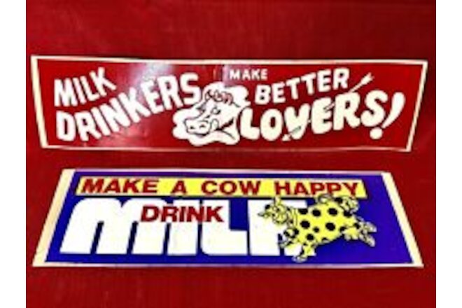 2 VTG American Dairy Association Bumper Sticker Milk Drinkers Better Lovers