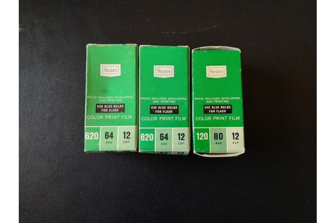 Vintage, Lot Of 3, 120mm Expired Flim, Sears, Original Boxes, Made In Italy