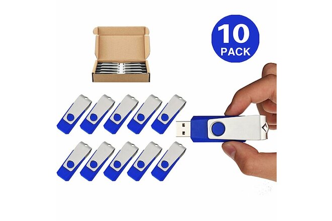 10 Pack 128MB Swivel USB Flash Drives Memory Stick U Disk Thumb Pen Drive
