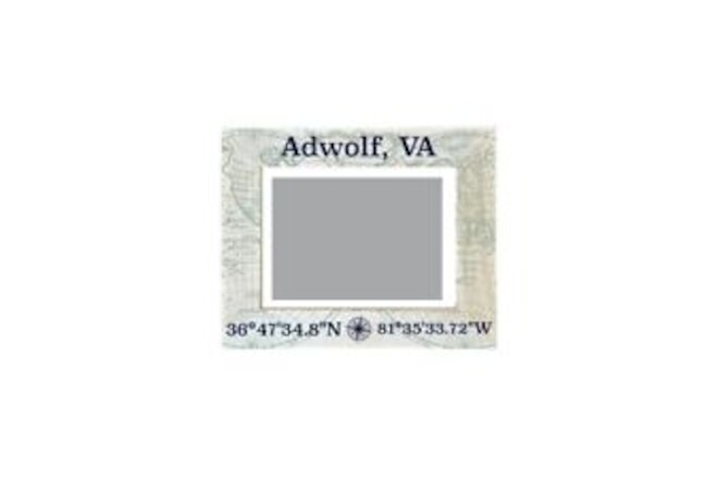 Adwolf Virginia Souvenir Wooden Photo Frame Compass Coordinates Design Matted To