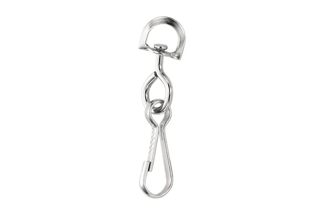 25 Small Metal Swivel D Ring with 1-1/4" J Clips for DIY Face Mask Lanyards