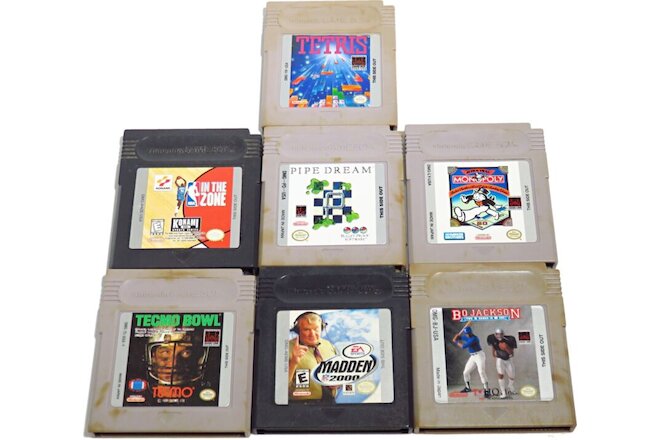 Game Boy Game Lot Tetris Tecmo Bowl Monopoly Bo Jackson Madden  Tested