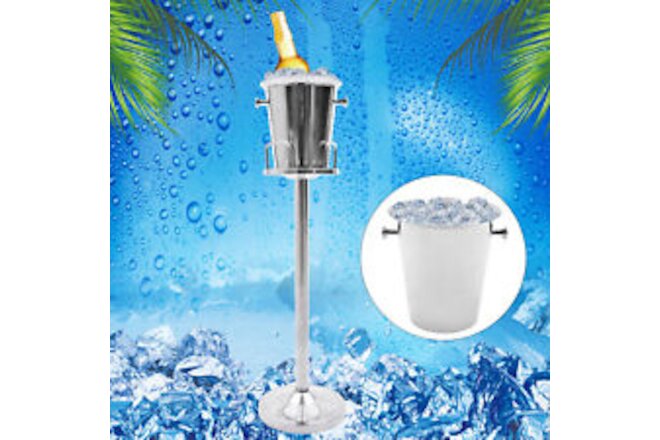 Party Club Champagne Bucket Wine Beer Ice Cooler Metal Stainless Steel w/Stand
