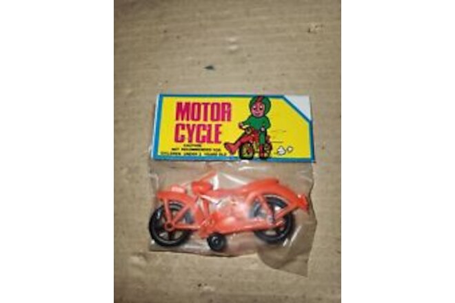 Orange Vintage Plastic Mini Motorcycle