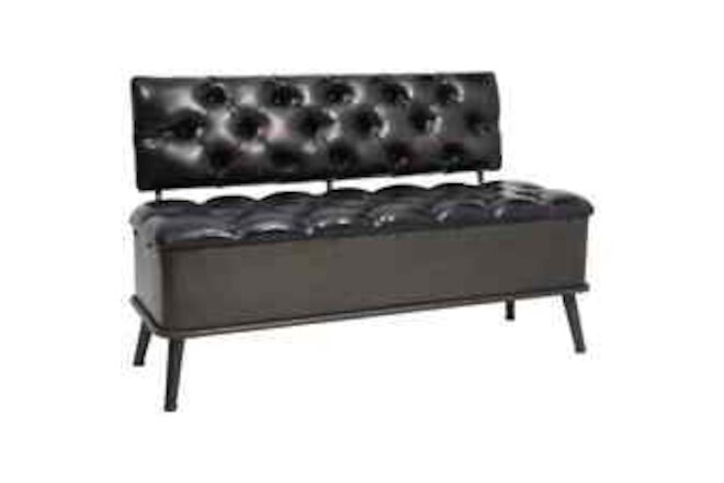 Storage Bench Hall Bench with Backrest for Living Room Faux Leather vidaXL