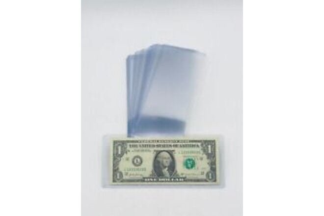 Currency Sleeves Semi Rigid Money Holder Dollar Bill Sleeve 2 Pack