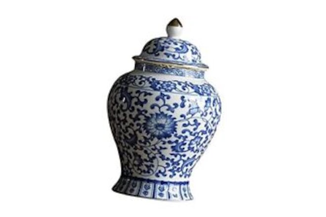 Ceramic Ginger Jar Glazed Hand Painted Asian Decor Multi Purpose Style a