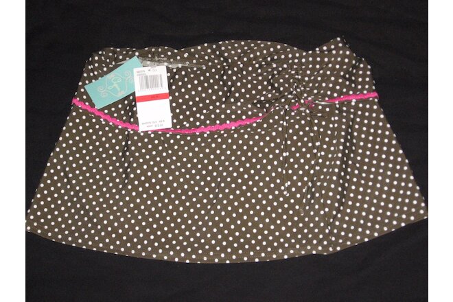 Swim Skirt Olive Green W/ White Polka Dots.Size :XS-S