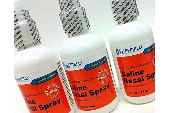 3 X SALINE NASAL SPRAY 1.5oz Dr.Sheffields Sodium Chloride 0.6% Dry Nose Relief