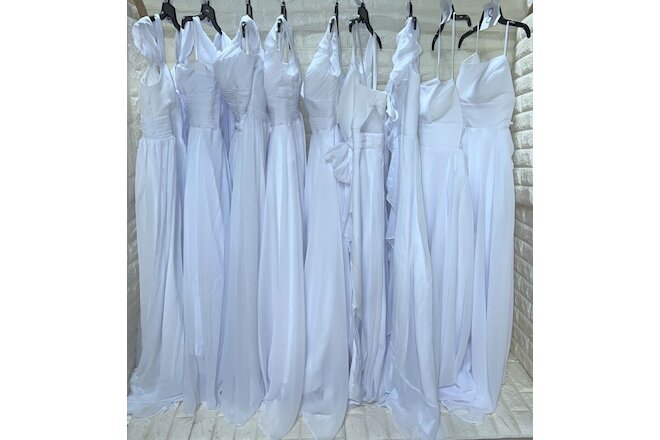 Wholesale Lot of 9pcs Women's Prom Bridesmaid dresses Formal White Gown dress